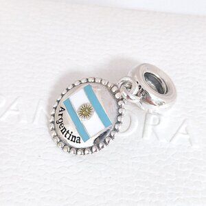 Pandora Argentina Flag Dangle Charm S925 Silver with box
